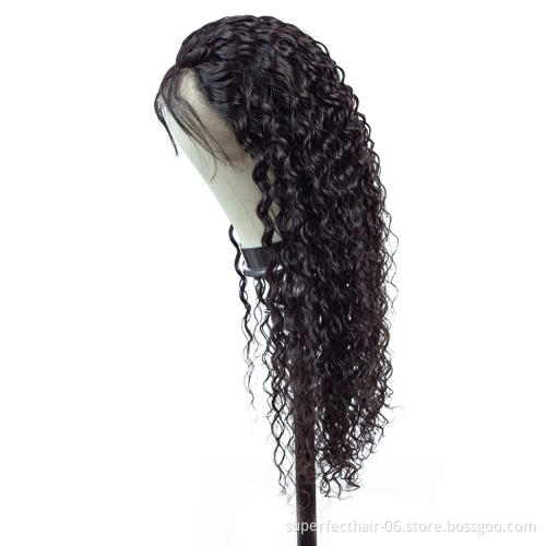 HD Lace 150% density 13x4  Human Hair Wig Virgin Brazilian Water Wave Lace Front Wigs  With Baby Hair